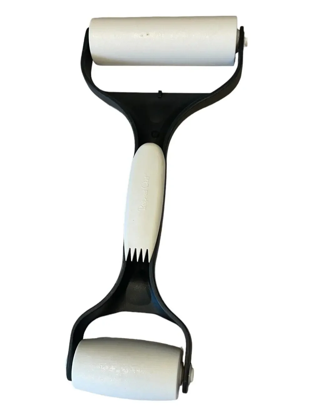 Pampered Chef Baker's Roller, Double Sided w Cleaning Tool, Gray & White #1485